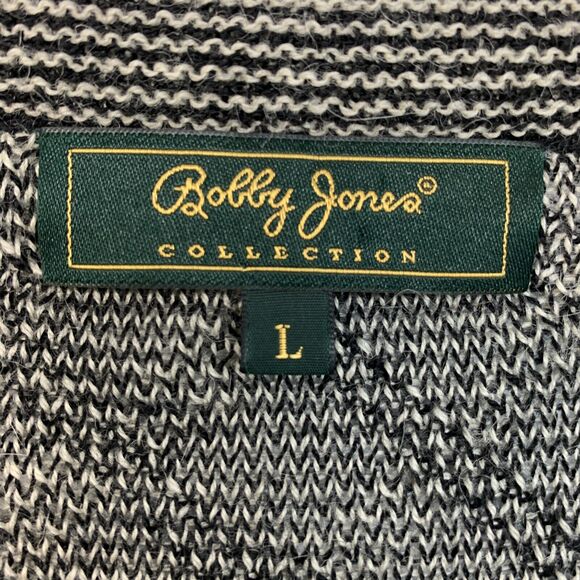 Bobby Jones Alpaca Sweater Mens L Large Gray Black V Neck Knit Dolman Golf - Picture 4 of 10